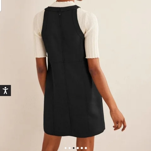 NWT Boden Black Sleeveless Mini Shift Dress High Neck Wool Blend Size 10L - Picture 2 of 14